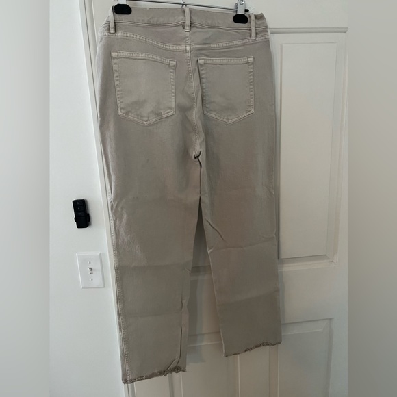 LOFT Jeans High Waist Straight Raw Edge (light tan) Size 28/6 - Picture 3 of 3